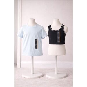 2 Pc. All in Motion Girls' Light Blue Tee & Black Top S (6/7) lot #76